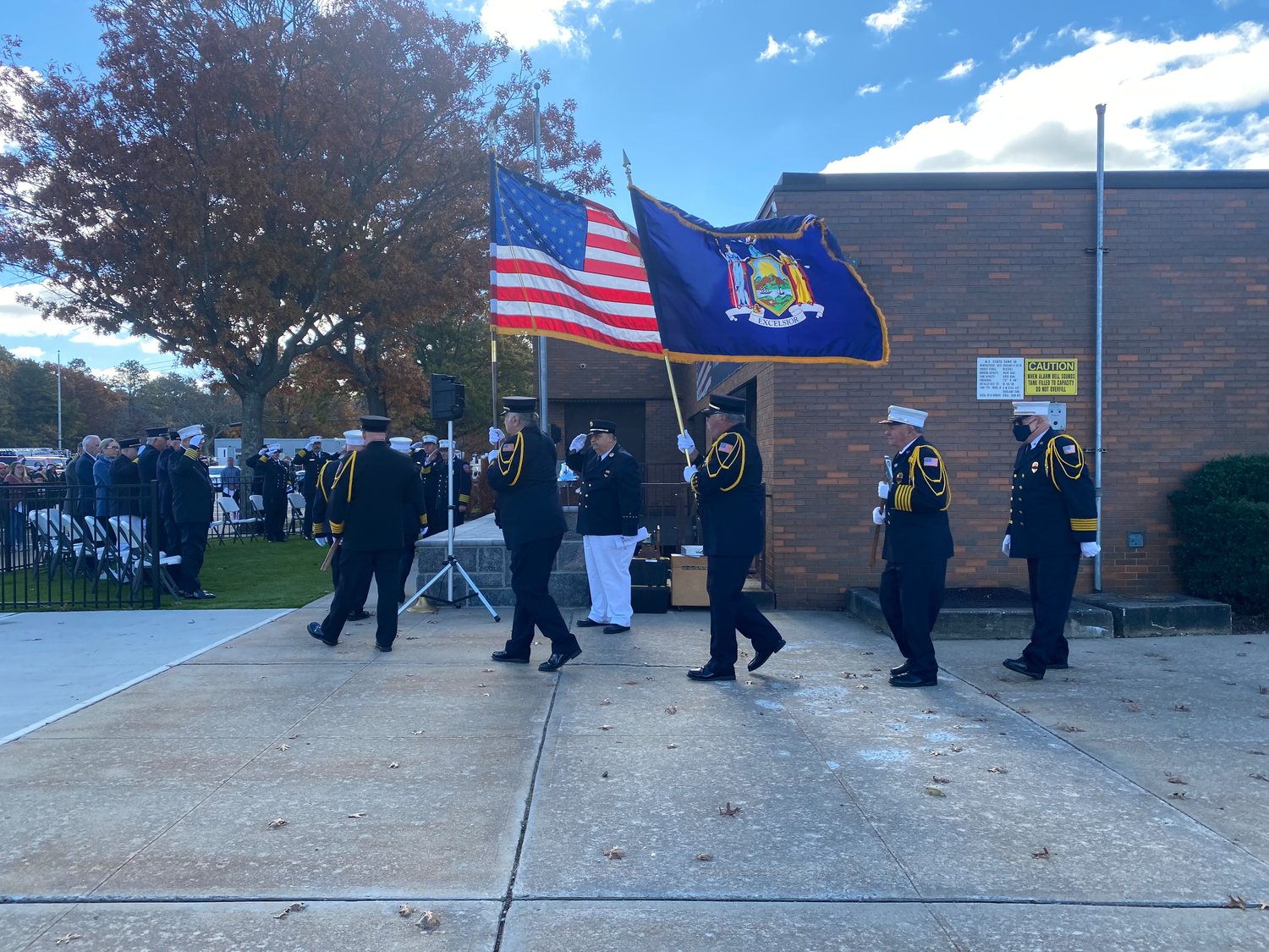 The Fire Chiefs Council of Suffolk County’s ceremonial detail unit performed the presentation of colors.